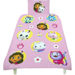 Gabby's Dollhouse | Friends Toddler/Cot Bed Quilt Cover Set | Little Gecko