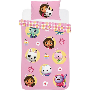 Gabby's Dollhouse | Friends Toddler/Cot Bed Quilt Cover Set | Little Gecko