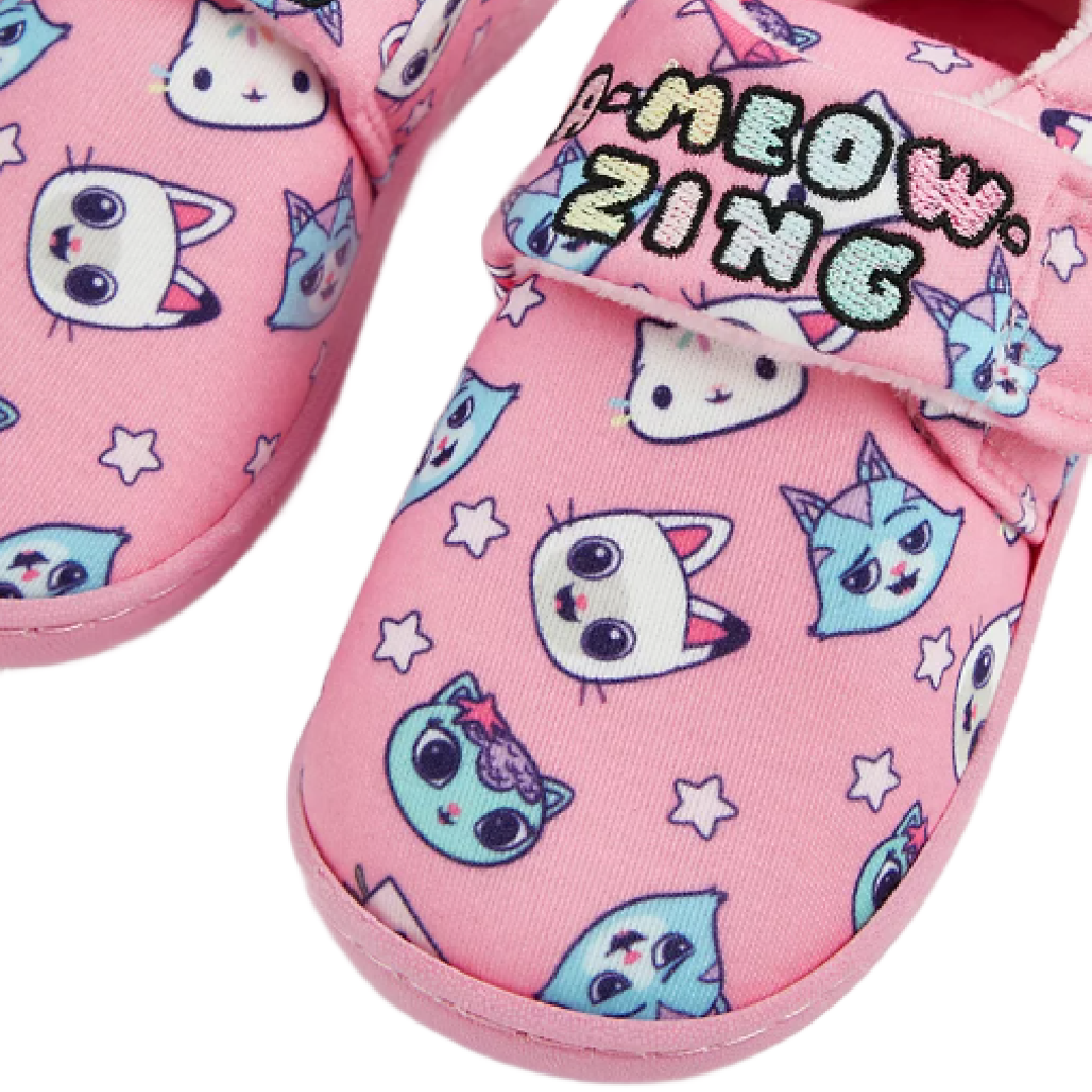 Gabby's Dollhouse | Pink Cat Slippers | Little Gecko