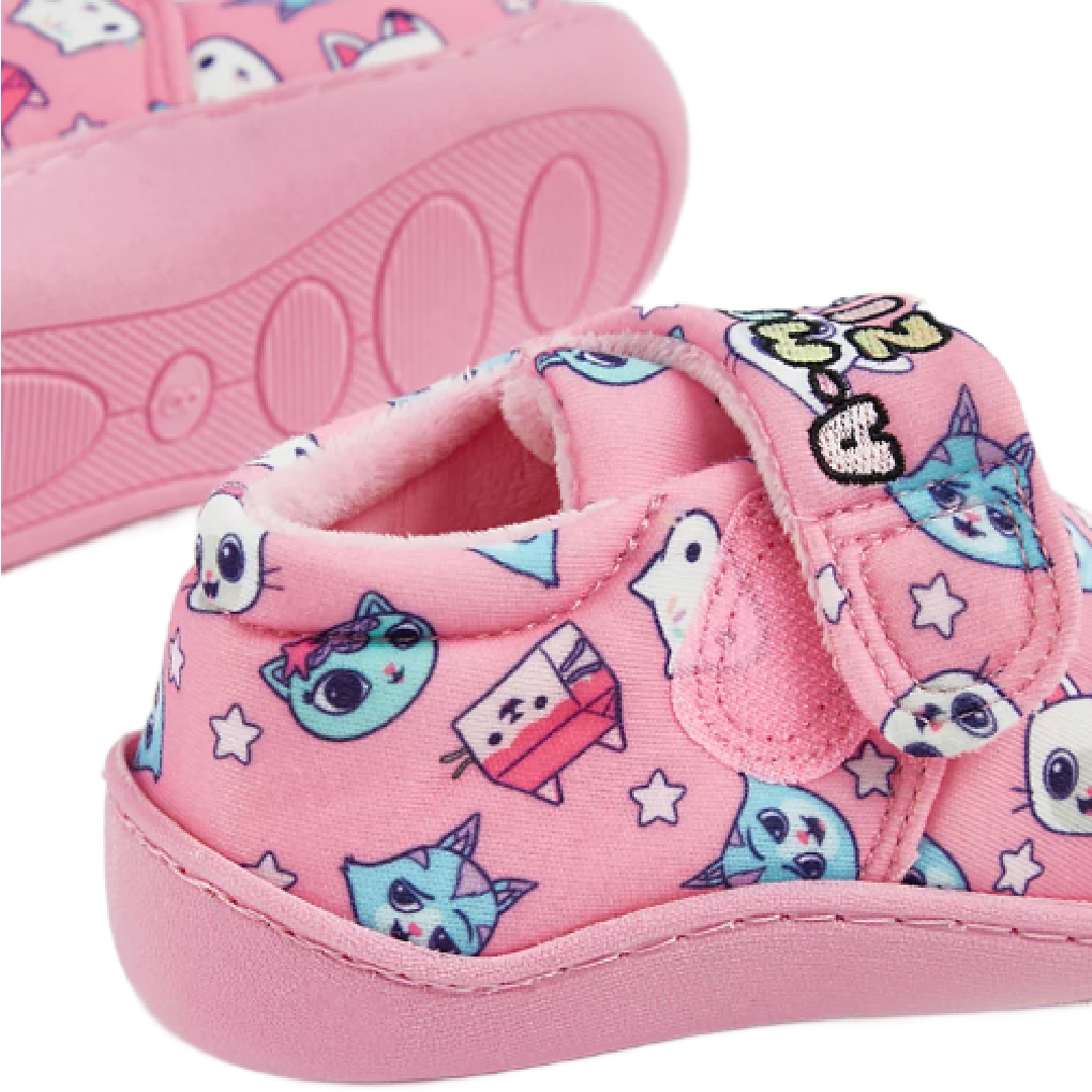 Gabby's Dollhouse | Pink Cat Slippers | Little Gecko