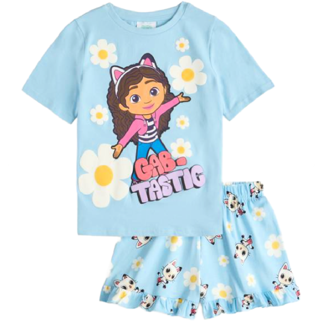 Gabby's Dollhouse | Blue Shortie Pyjamas | Little Gecko