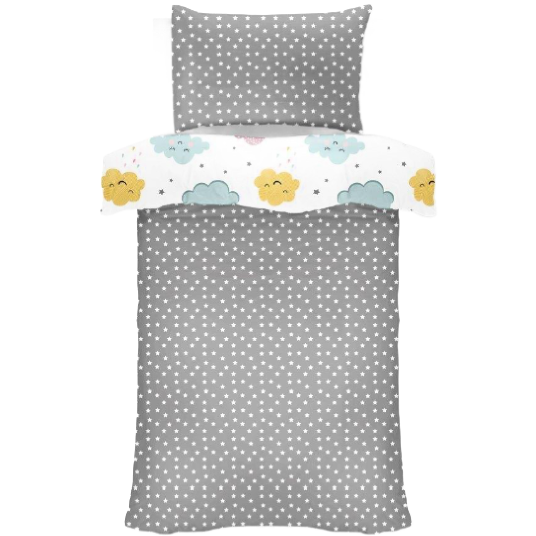 Happy Clouds | Single Bed Quilt Cover Set | Little Gecko