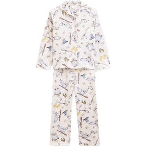 Harry Potter | Button Up Velour Long Pyjamas | Little Gecko