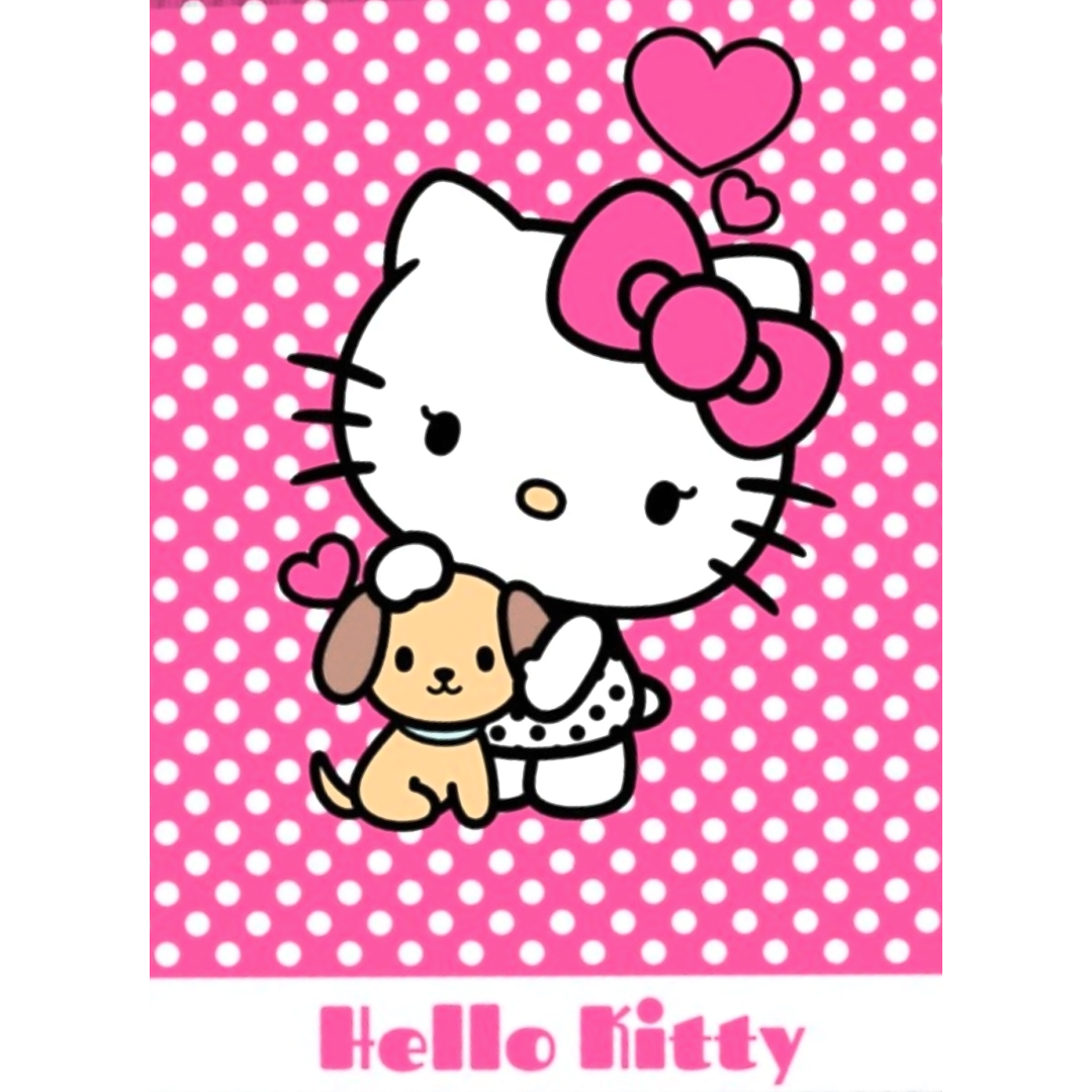 Hello Kitty | Pink Polka Dot Fleece Blanket | Little Gecko
