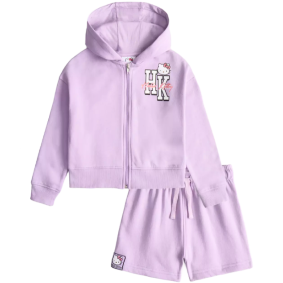 Hello Kitty | Lilac Hoodie & Shorts Set | Little Gecko