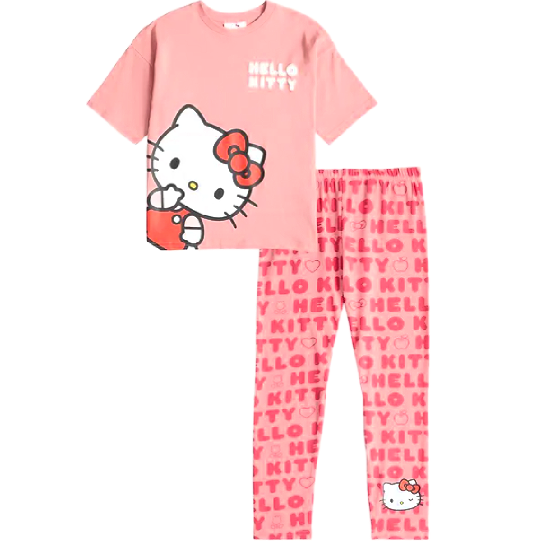 Hello Kitty | Pink Short Sleeve Pyjamas | Little Gecko