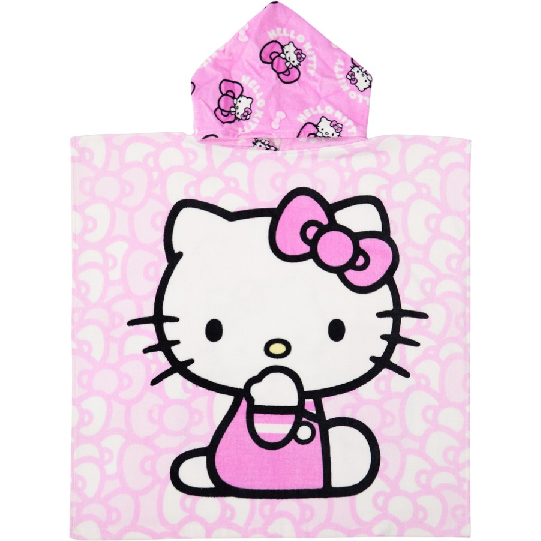 Hello Kitty | Pink Hooded Towel | Little Gecko