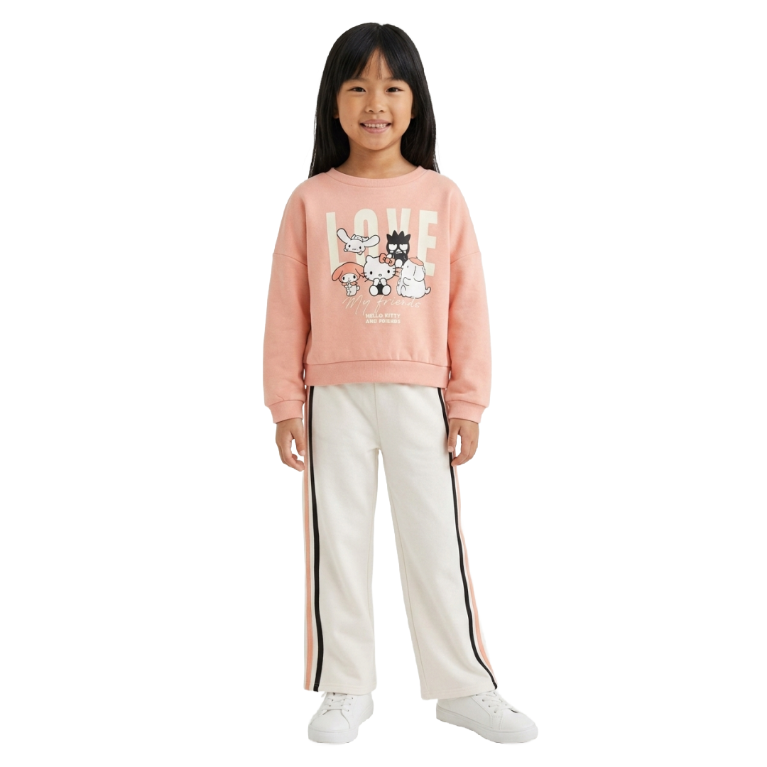 HELLO KITTY Peach Sweatshirt & Trackpants Set