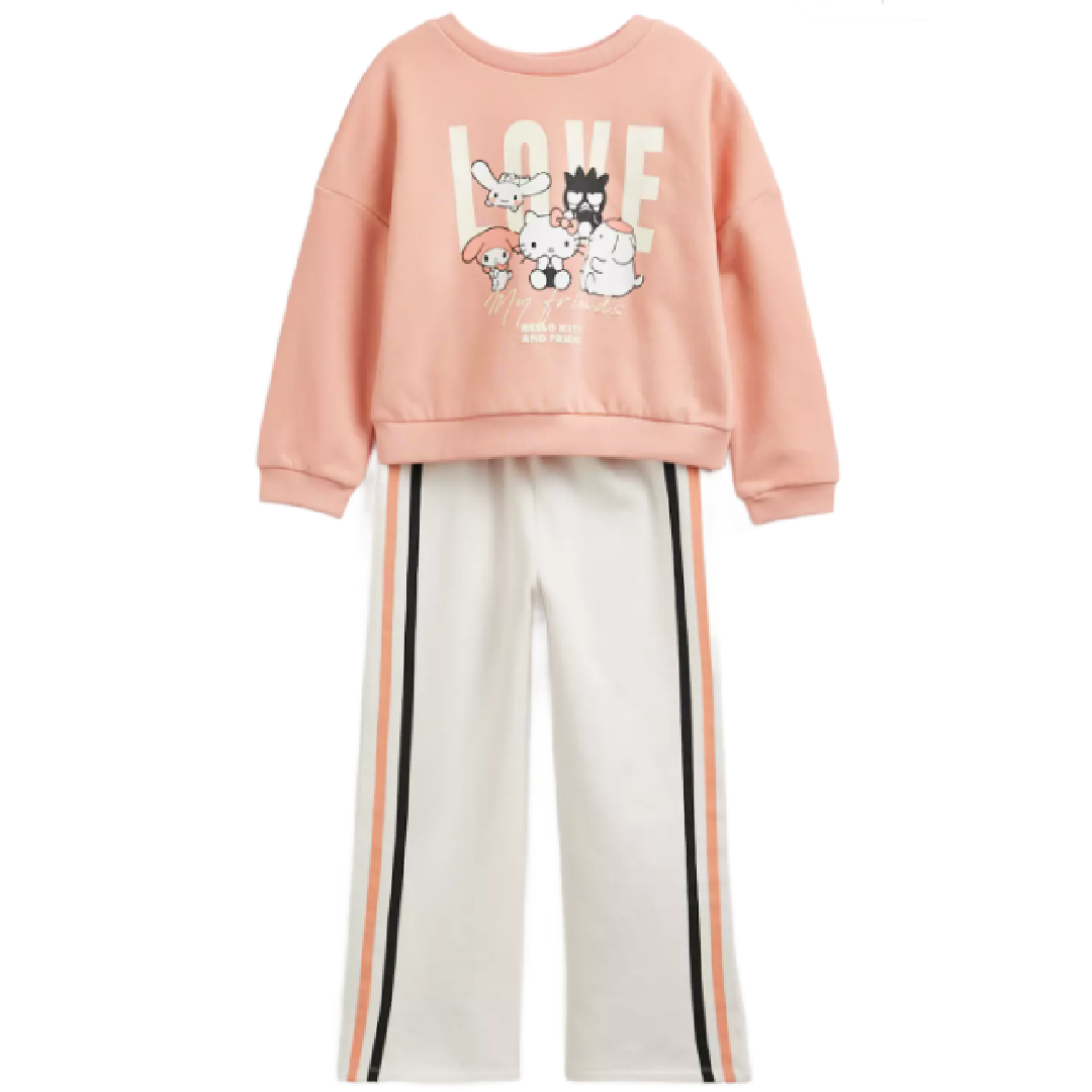 HELLO KITTY Peach Sweatshirt & Trackpants Set