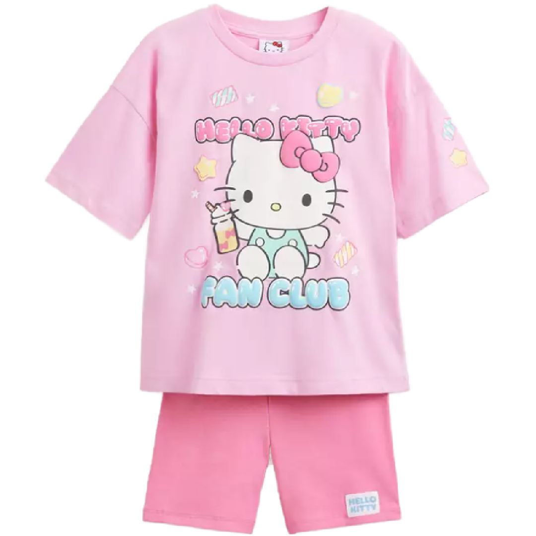 HELLO KITTY Pink Fan Club Shortie Pyjama Set
