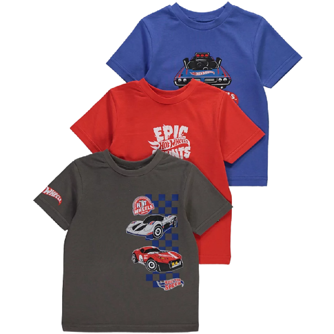 HOT WHEELS 3 Pack Short Sleeve T-Shirts