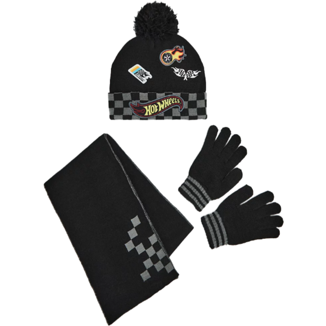 Hot Wheels | Beanie, Scarf & Gloves Set | Little Gecko
