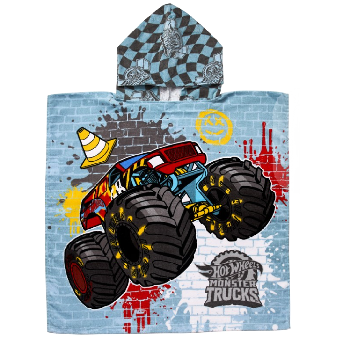 Hot Wheels | Hooded Towel - Monster Trucks | Little Gecko