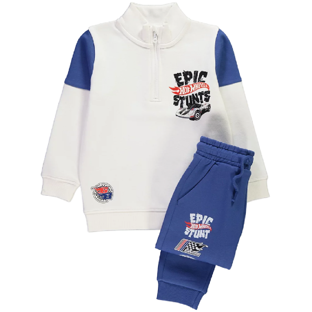 HOT WHEELS Blue/White Sweatshirt & Trackpants Set