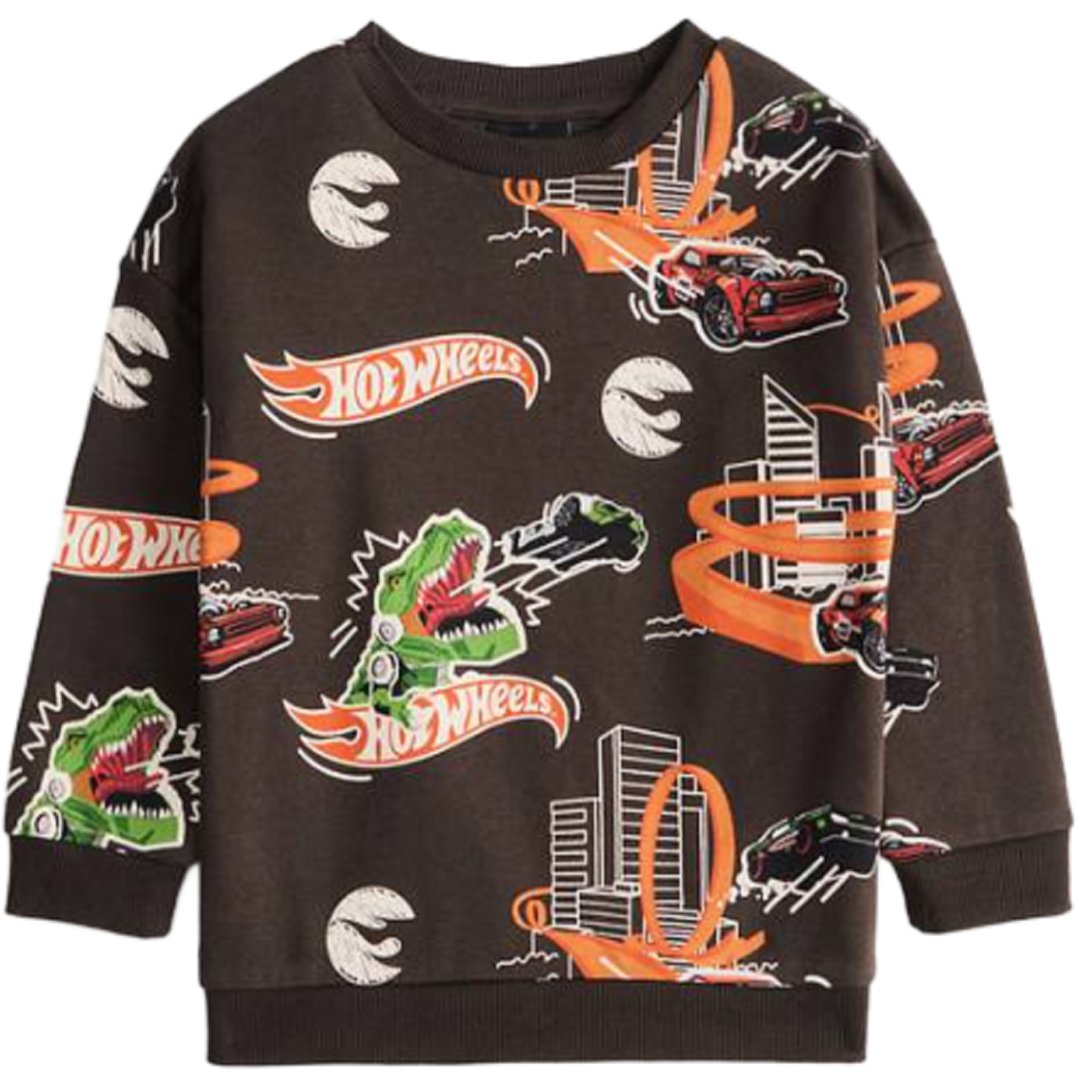 Hot Wheels | All Over Print Sweatshirt | Little Gecko