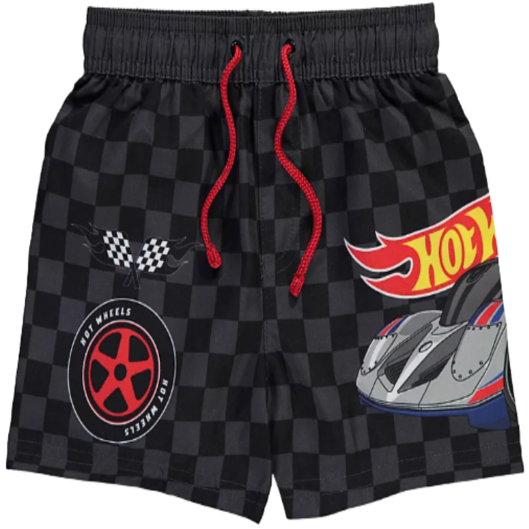 Hot Wheels | Black Boardshorts | Little Gecko