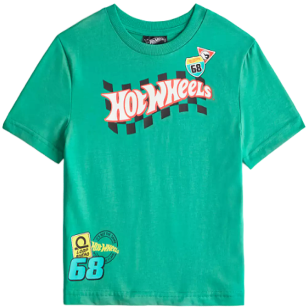 Hot Wheels | Green Short Sleeve T-Shirt | Little Gecko
