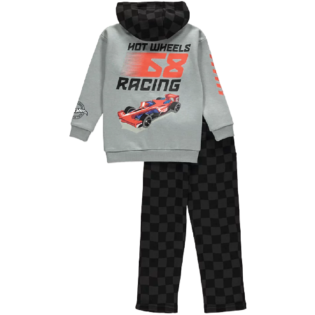 Hot Wheels | Grey Hooded Sweatshirt & Trackpants Set | Little Gecko