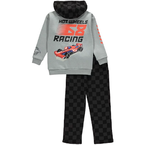 Hot Wheels | Grey Hooded Sweatshirt & Trackpants Set | Little Gecko