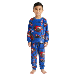 HOT WHEELS Blue Velour Pyjama Set