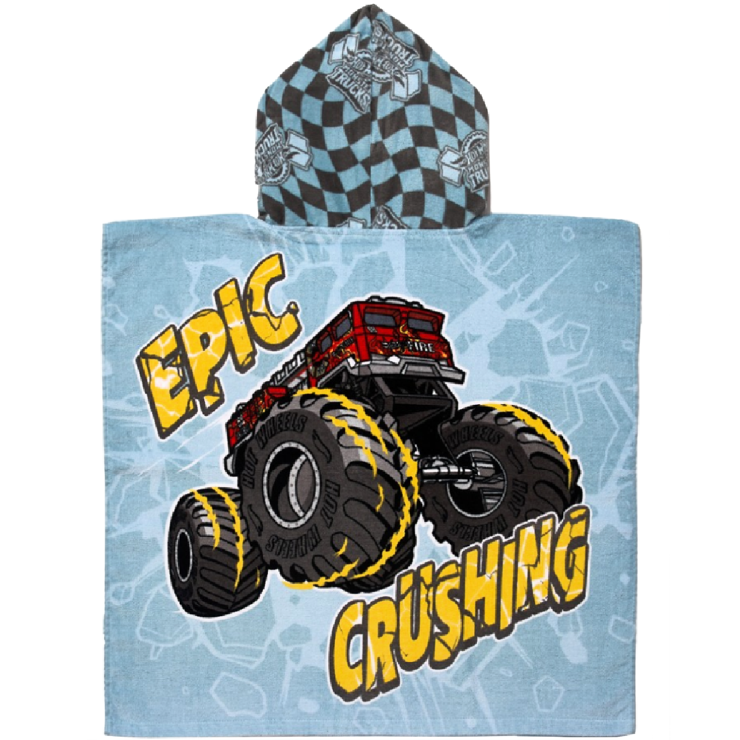 Hot Wheels | Hooded Towel - Monster Trucks | Little Gecko