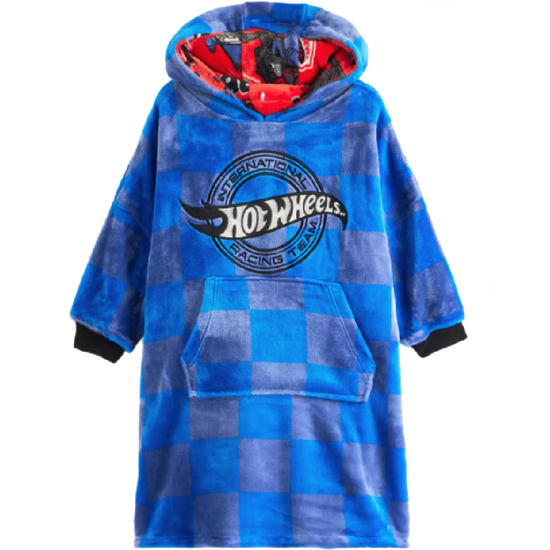 Hot Wheels | Reversible Fleece Snuggle Hoodie | Little Gecko