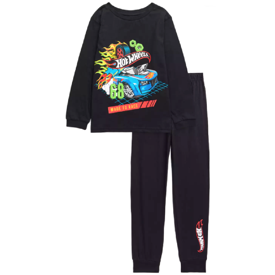 Hot Wheels | Black Pyjama Set | Little Gecko