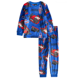 Hot Wheels | Blue Velour Long Pyjamas | Little Gecko