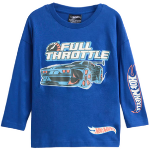 Hot Wheels | Blue Long Sleeve T-Shirt | Little Gecko