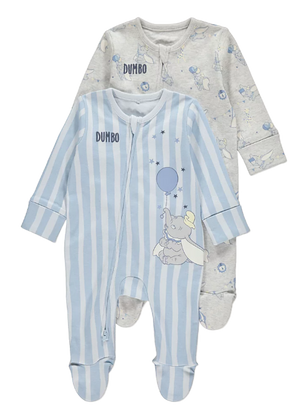 DISNEY ANIMALS 2 Pack Dumbo Sleepsuit Set