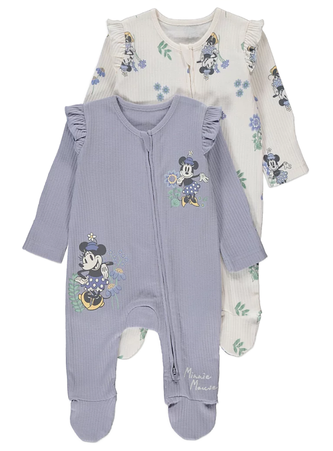 MINNIE MOUSE 2 Pack Sleepsuit Set