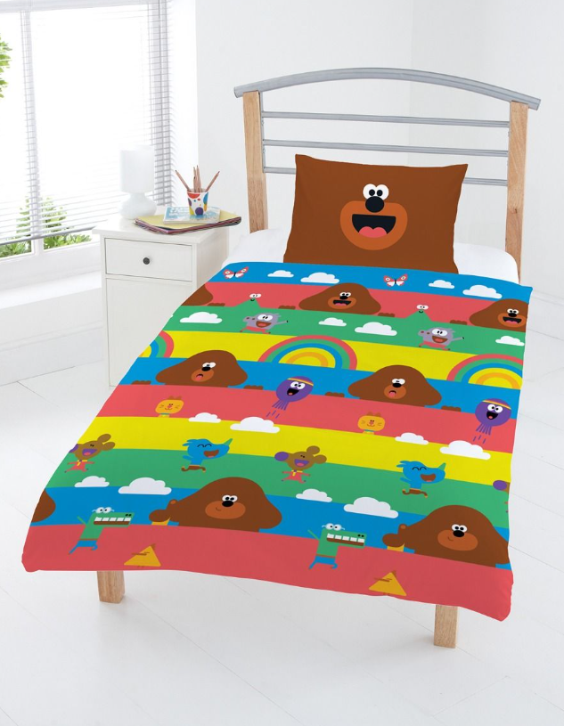 Hey Duggee | Stripe Toddler/Cot Bed Quilt Cover Set | Little Gecko
