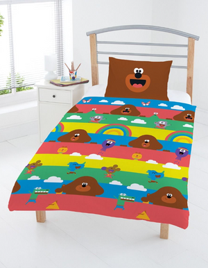 Hey Duggee | Stripe Toddler/Cot Bed Quilt Cover Set | Little Gecko