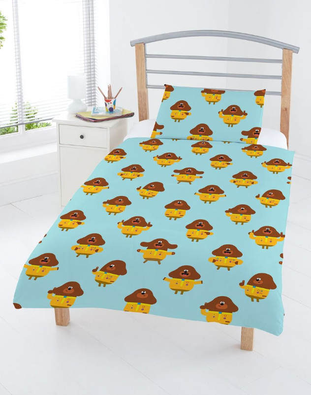 Hey Duggee | Stripe Toddler/Cot Bed Quilt Cover Set | Little Gecko