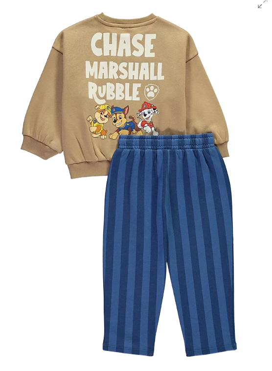 PAW PATROL Sweatshirt & Striped Trackpants Set