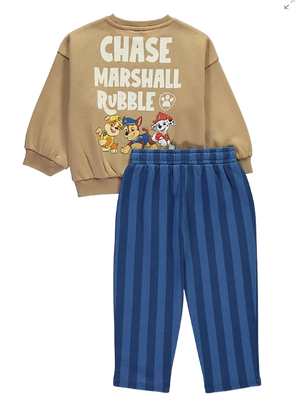 PAW PATROL Sweatshirt & Striped Trackpants Set