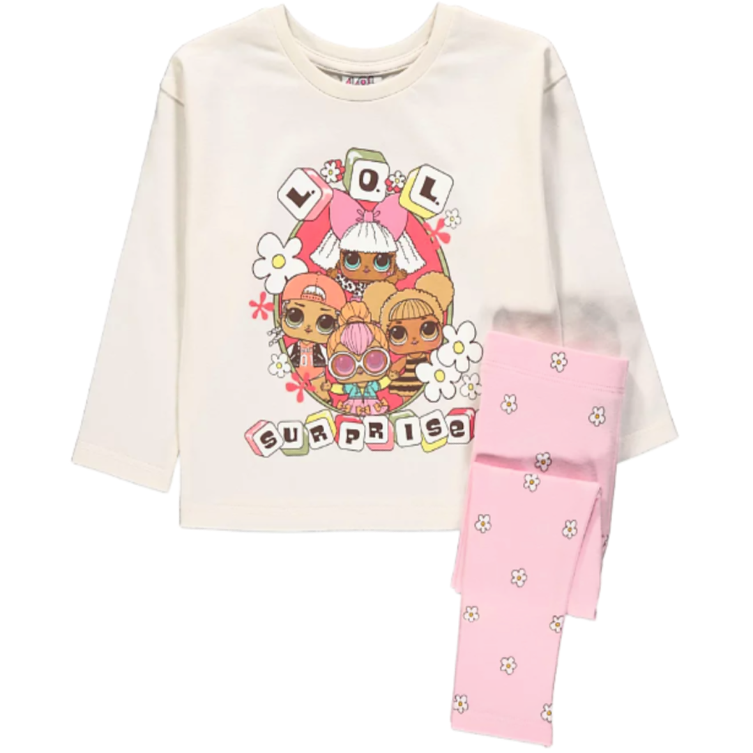 LOL Surprise | Cream Flowers Sweatshirt & Leggings Set | Little Gecko
