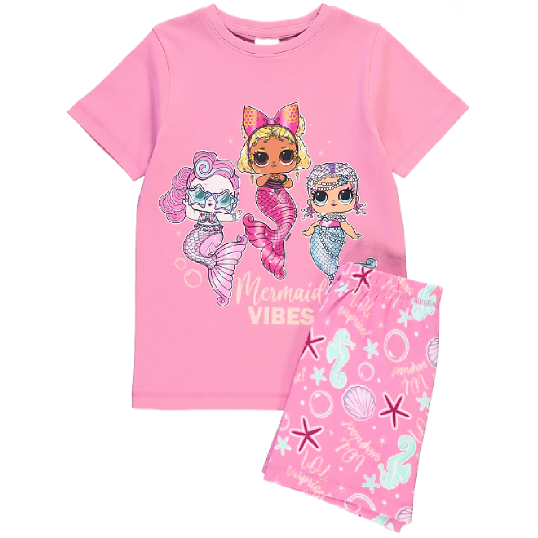 LOL Surprise | Pink Mermaid Shortie Pyjamas | Little Gecko