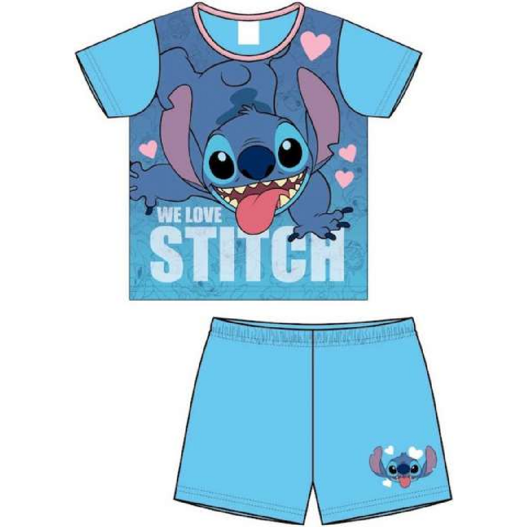 Lilo Stitch Blue Shortie Pyjamas Little Gecko