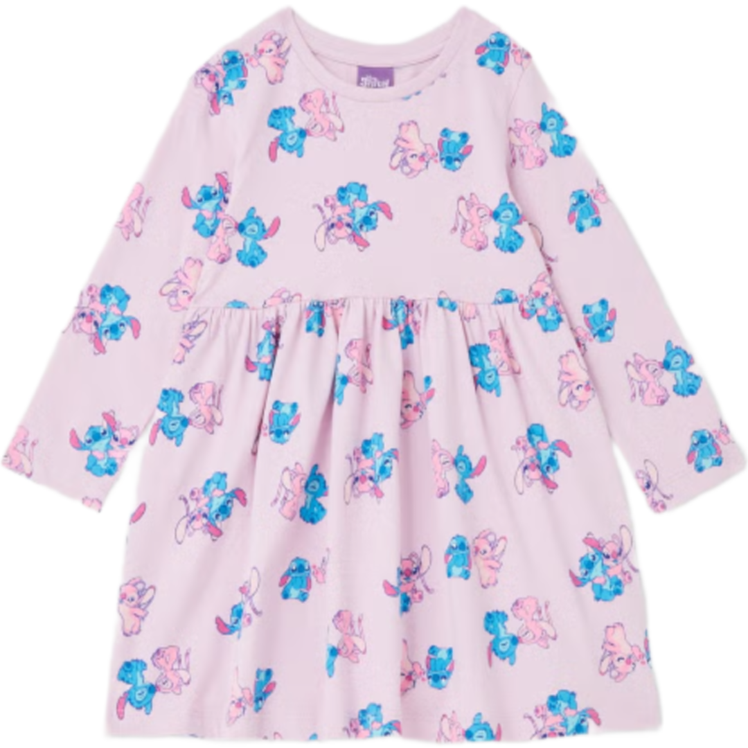 Lilo & Stitch | Lilac All Over Print Dress | Little Gecko