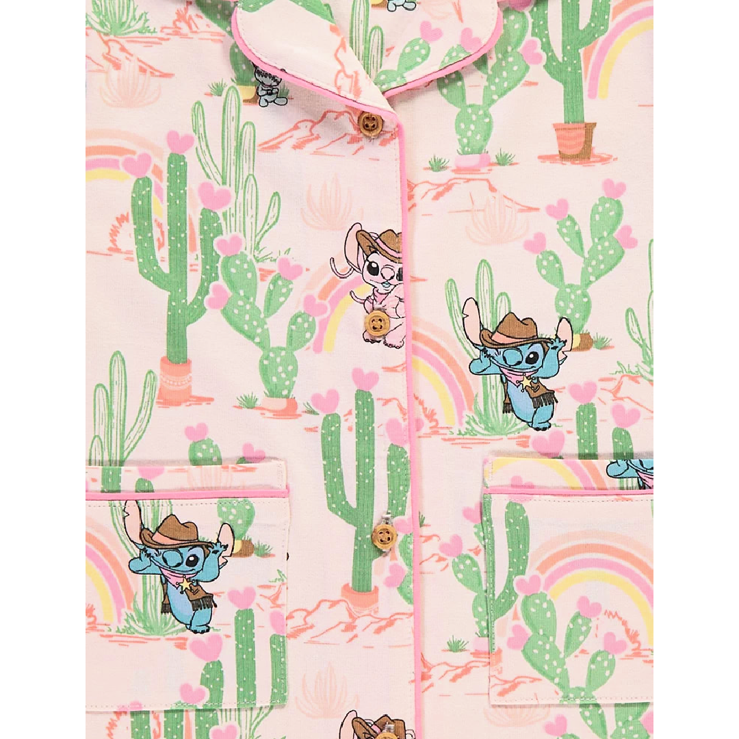 Lilo & Stitch | Cactus Button Up Shortie Pyjamas | Little Gecko