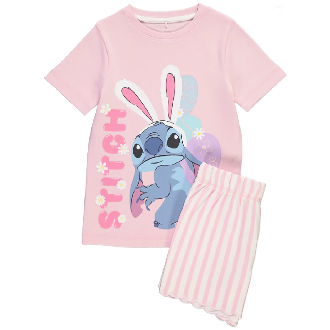 Lilo & Stitch | Pink Bunny Shortie Pyjamas | Little Gecko