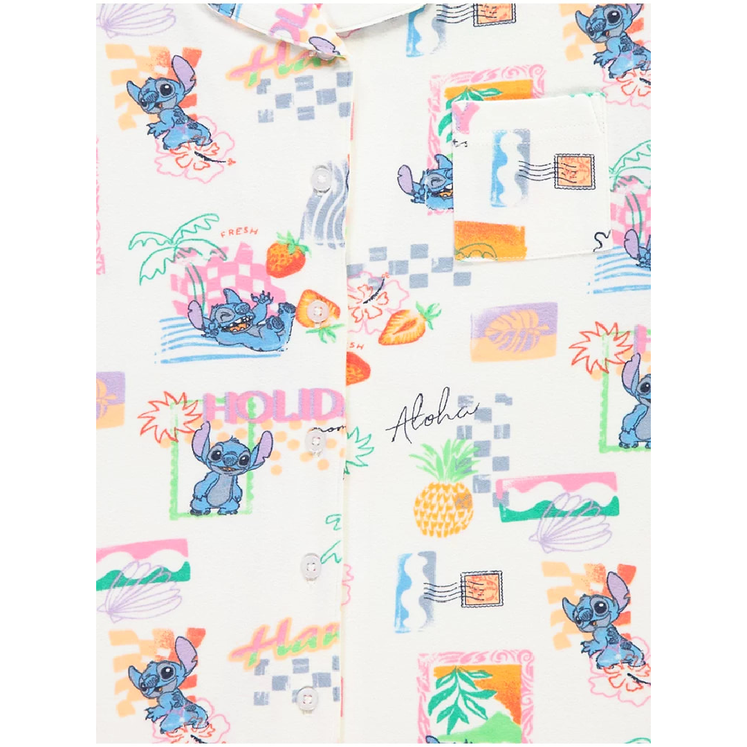 Lilo & Stitch | Postcards Button Up Shortie Pyjamas | Little Gecko