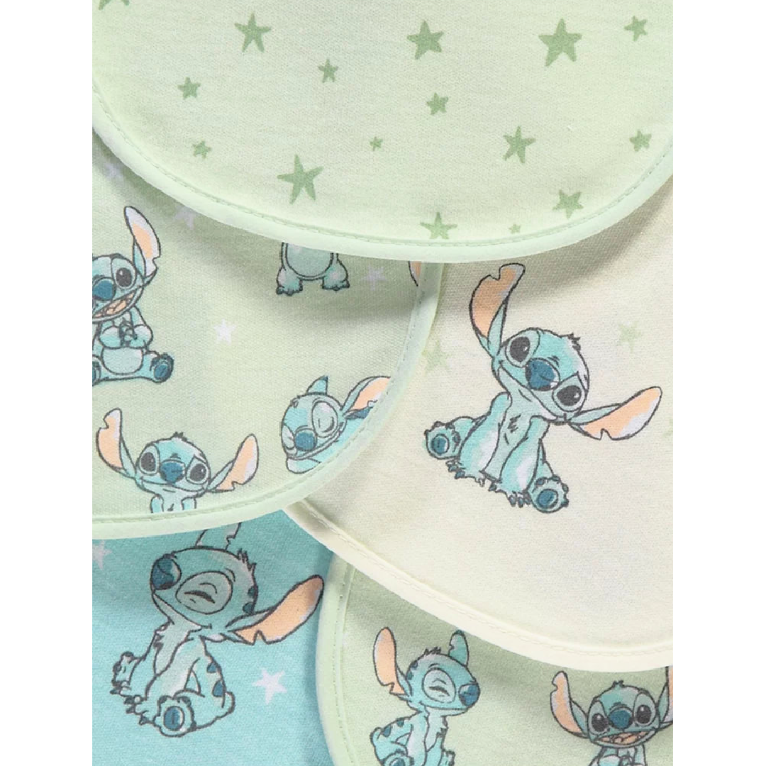 Lilo & Stitch | 5 Pack Green Baby Bibs | Little Gecko