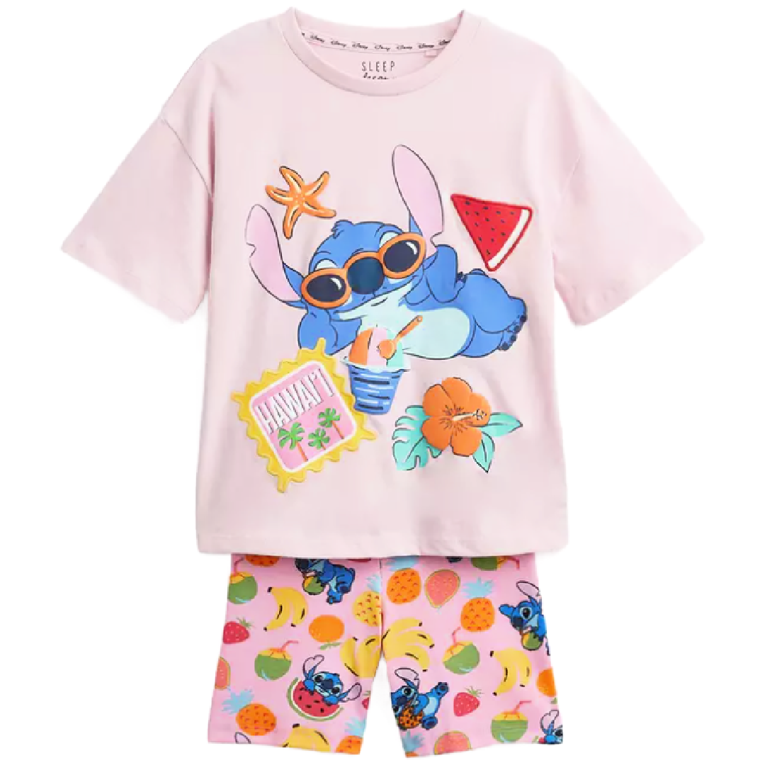 LILO & STITCH Pink Hawaii Shortie Pyjama Set