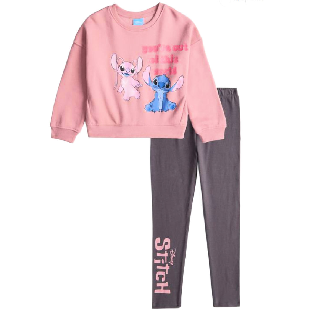 Lilo & Stitch | Pink Sweatshirt & Leggings Set | Little Gecko