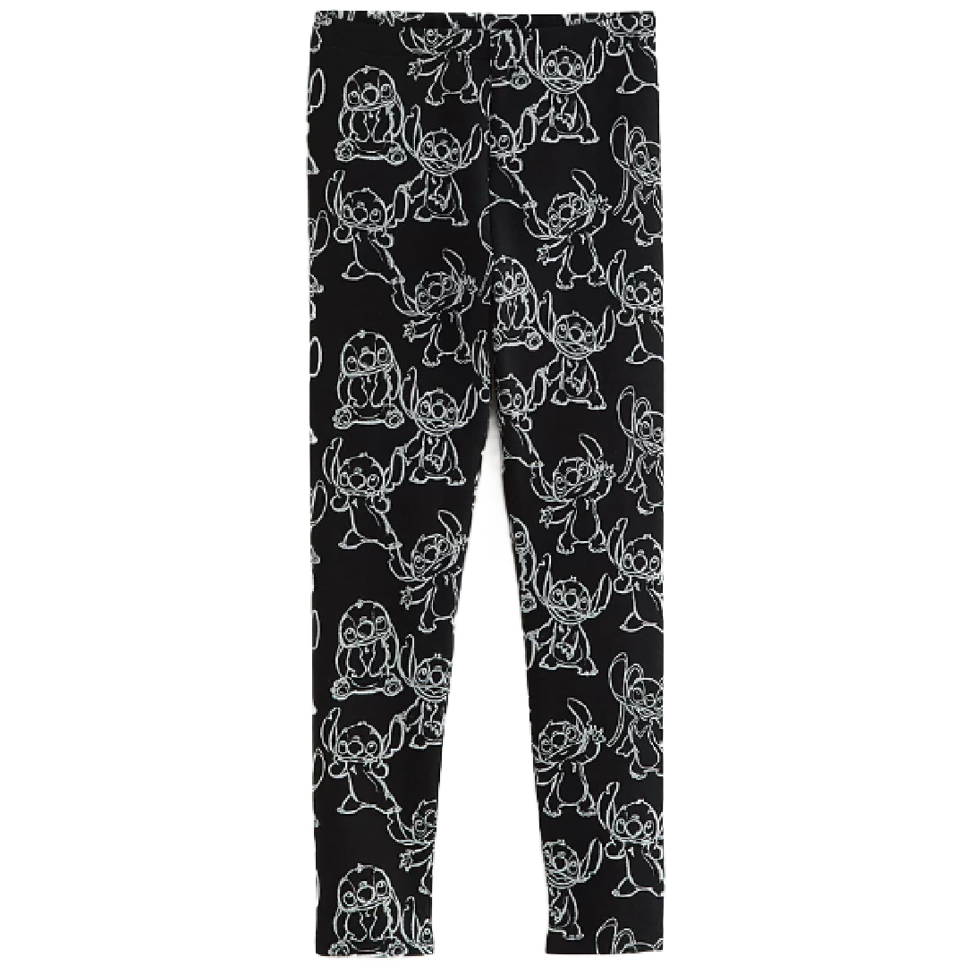Lilo & Stitch | Black Fleece Lined Leggings | Little Gecko