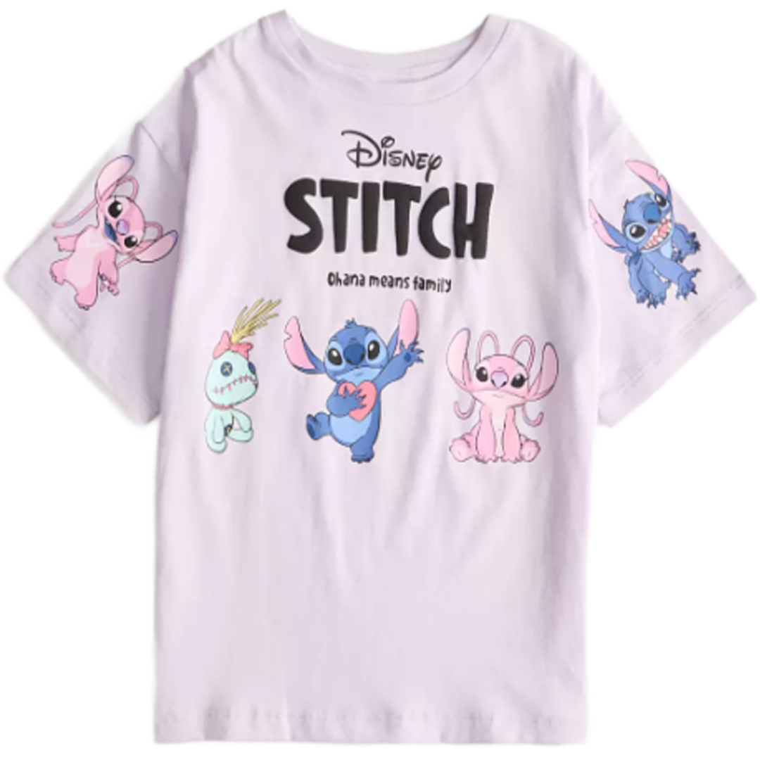 Lilo & Stitch | Lilac Graphic Print T-Shirt | Little Gecko
