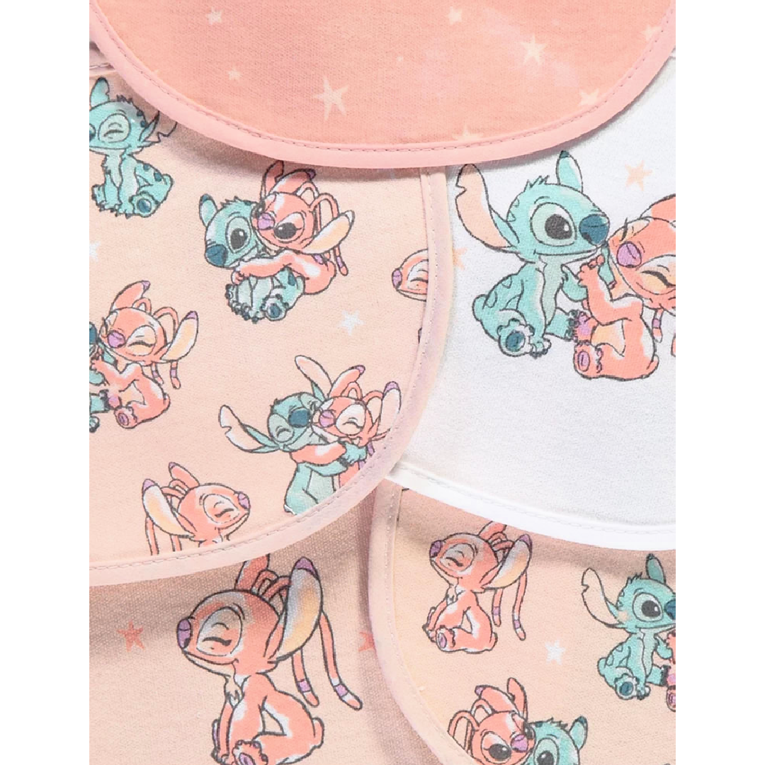 Lilo & Stitch | 5 Pack Pink Baby Bibs | Little Gecko
