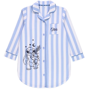 Lilo & Stitch | Blue Striped Fleece Nightie | Little Gecko